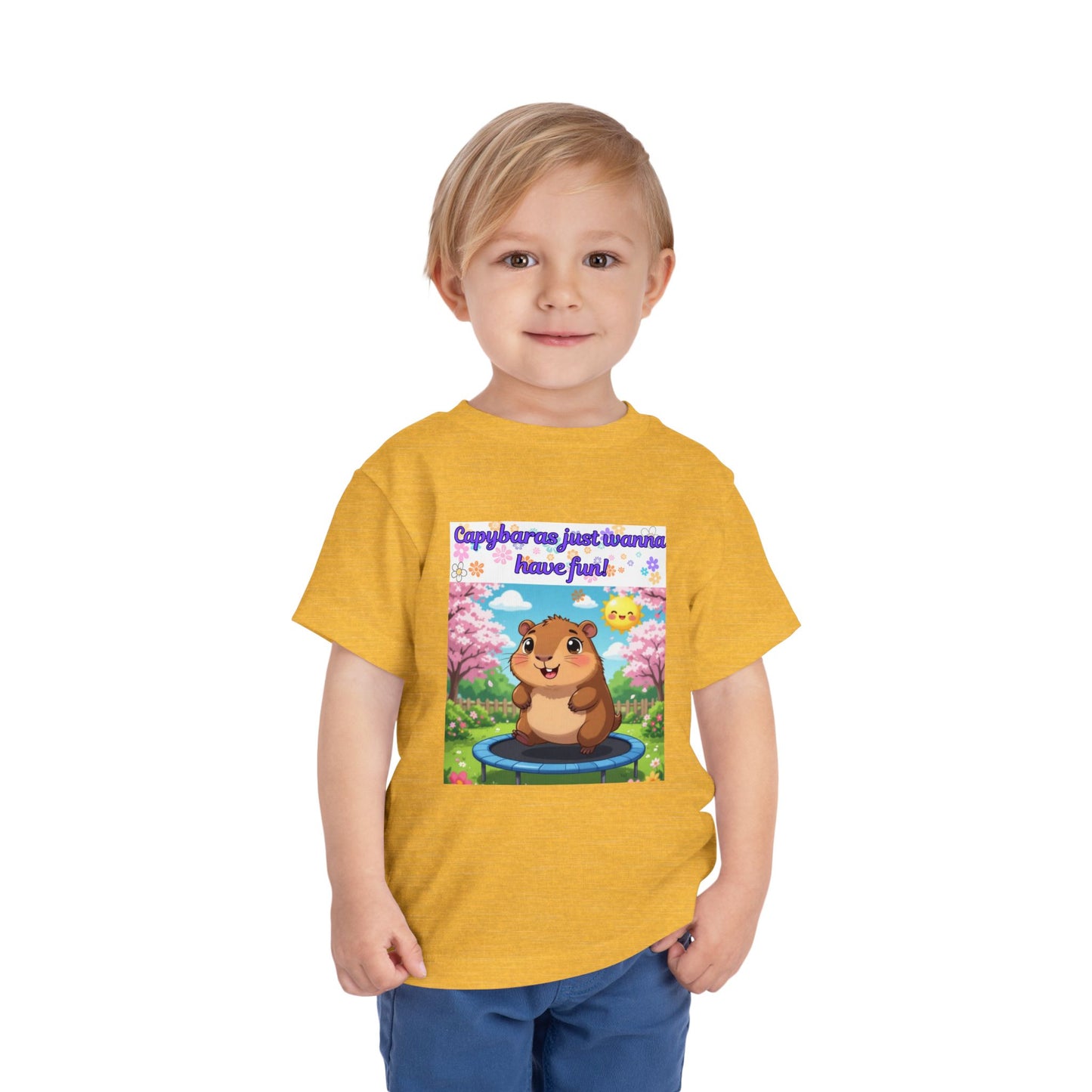 Cute Toddler Tee - Capybara Just Wanna Have Fun, Children's Shirt, Playful Tee, Gift for Kids, Summer Outfit, Birthday Gift