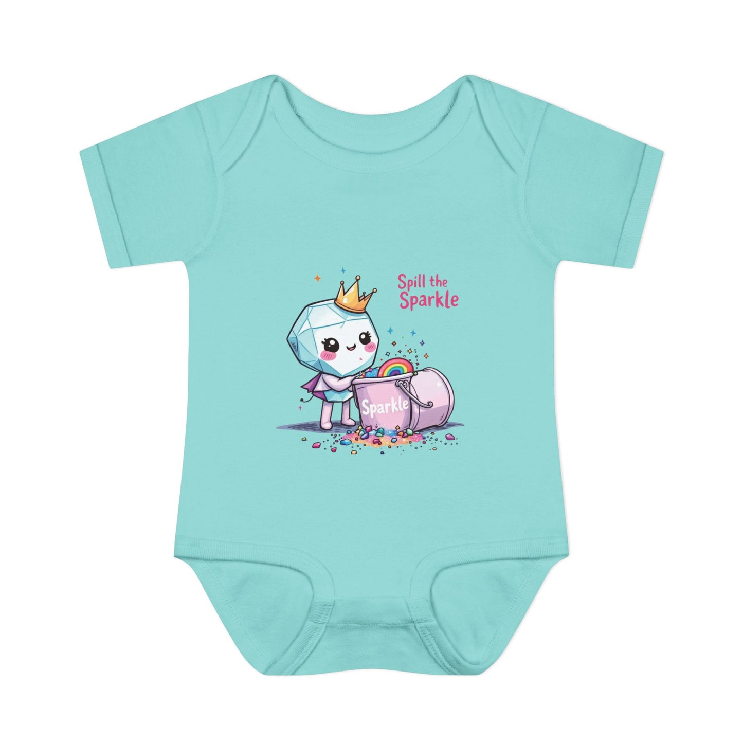 Kawaii Baby Bodysuit, Spill the Sparkle Onesie, Infant Romper, Newborn Outfit, Colorful Baby Clothes