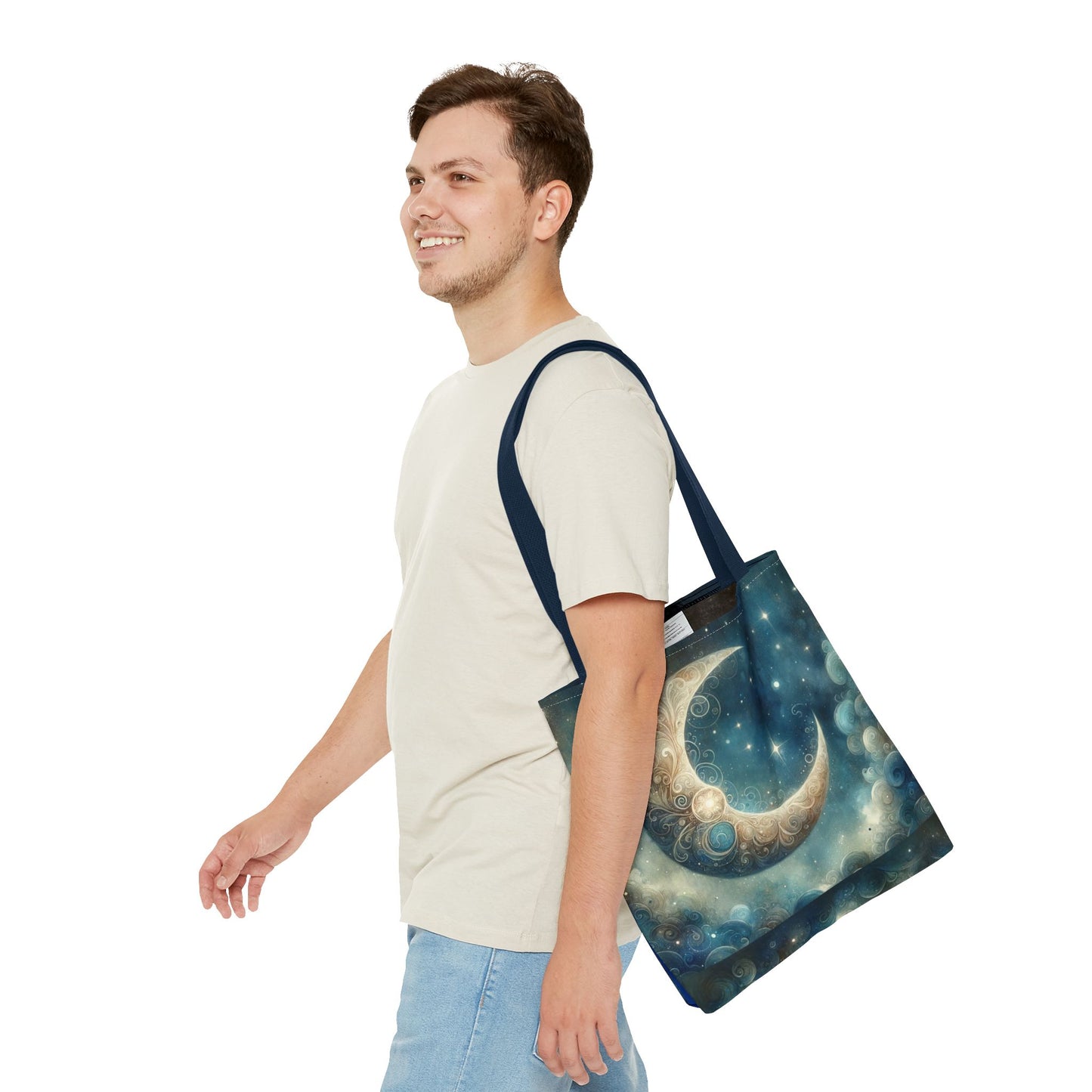 Cosmic Moon Tote Bag, Celestial Shopper Bag, Astrology Gift, Starry Night Tote, Boho Chic Bag, Eco-Friendly Carryall