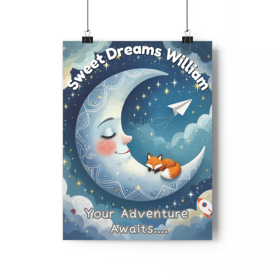 Sweet Dreams Adventure Giclée Art Print, Kids Room Decor, Whimsical Wall Art, Nursery Gift, Personalized Art