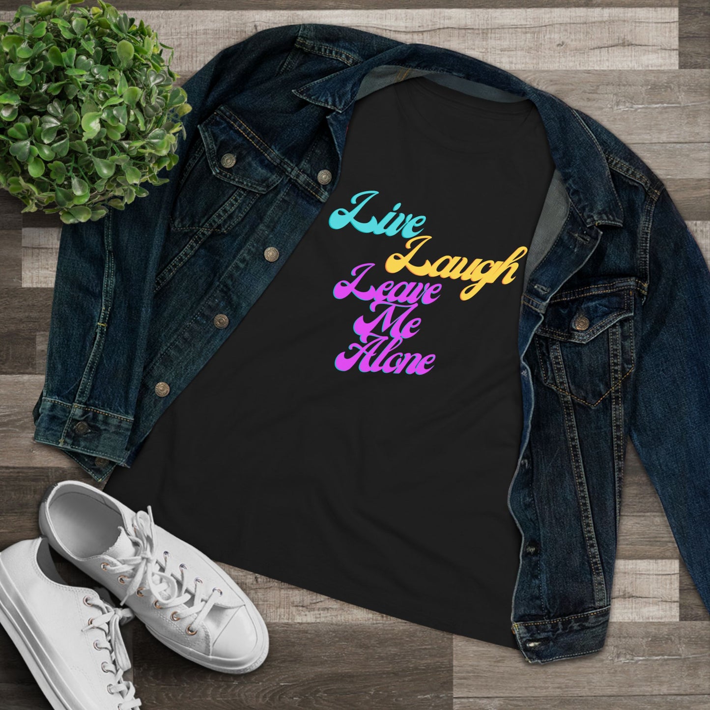 Live Laugh Leave Me Alone T-Shirt | Funny Sarcastic Retro Tee | Anti-Motivational Shirt | Pastel Aesthetic Graphic Tee | Introvert Gift
