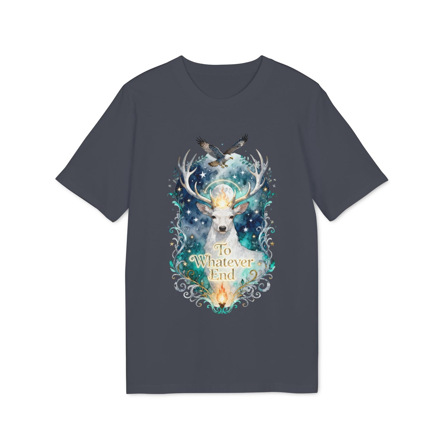 Mystical Stag & Hawk "To Whatever End" Unisex Tee | Fantasy-Inspired Shirt for Book Lovers - TOG fans