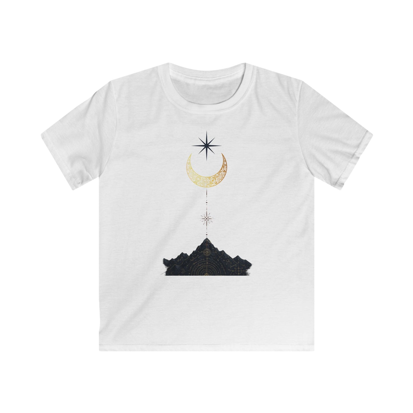Celestial Adventure Kids Tee, Exploration T-Shirt, Nature Lover Gift, Star and Moon Design, Outdoor Fun Clothing