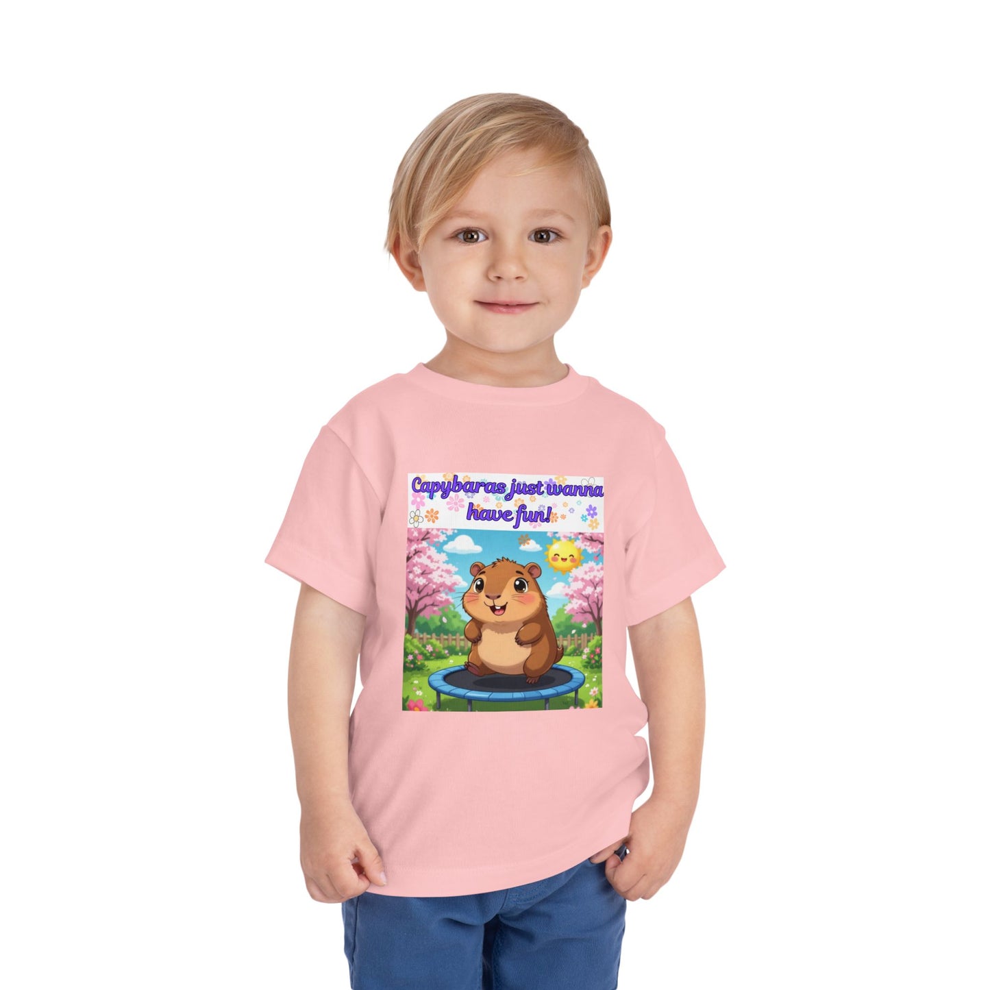 Cute Toddler Tee - Capybara Just Wanna Have Fun, Children's Shirt, Playful Tee, Gift for Kids, Summer Outfit, Birthday Gift