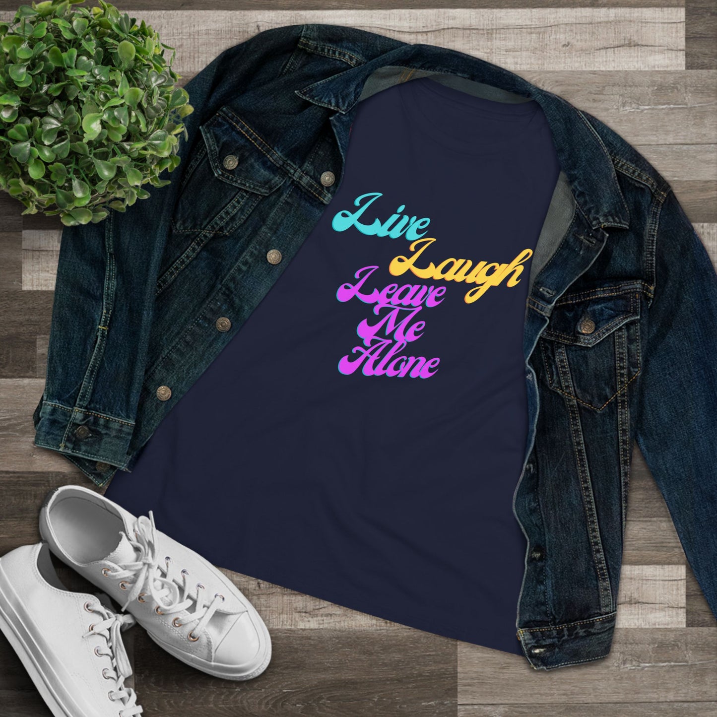 Live Laugh Leave Me Alone T-Shirt | Funny Sarcastic Retro Tee | Anti-Motivational Shirt | Pastel Aesthetic Graphic Tee | Introvert Gift