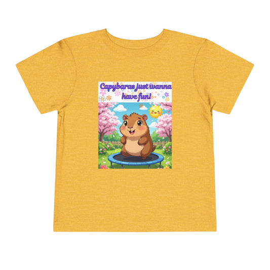 Cute Toddler Tee - Capybara Just Wanna Have Fun, Children's Shirt, Playful Tee, Gift for Kids, Summer Outfit, Birthday Gift