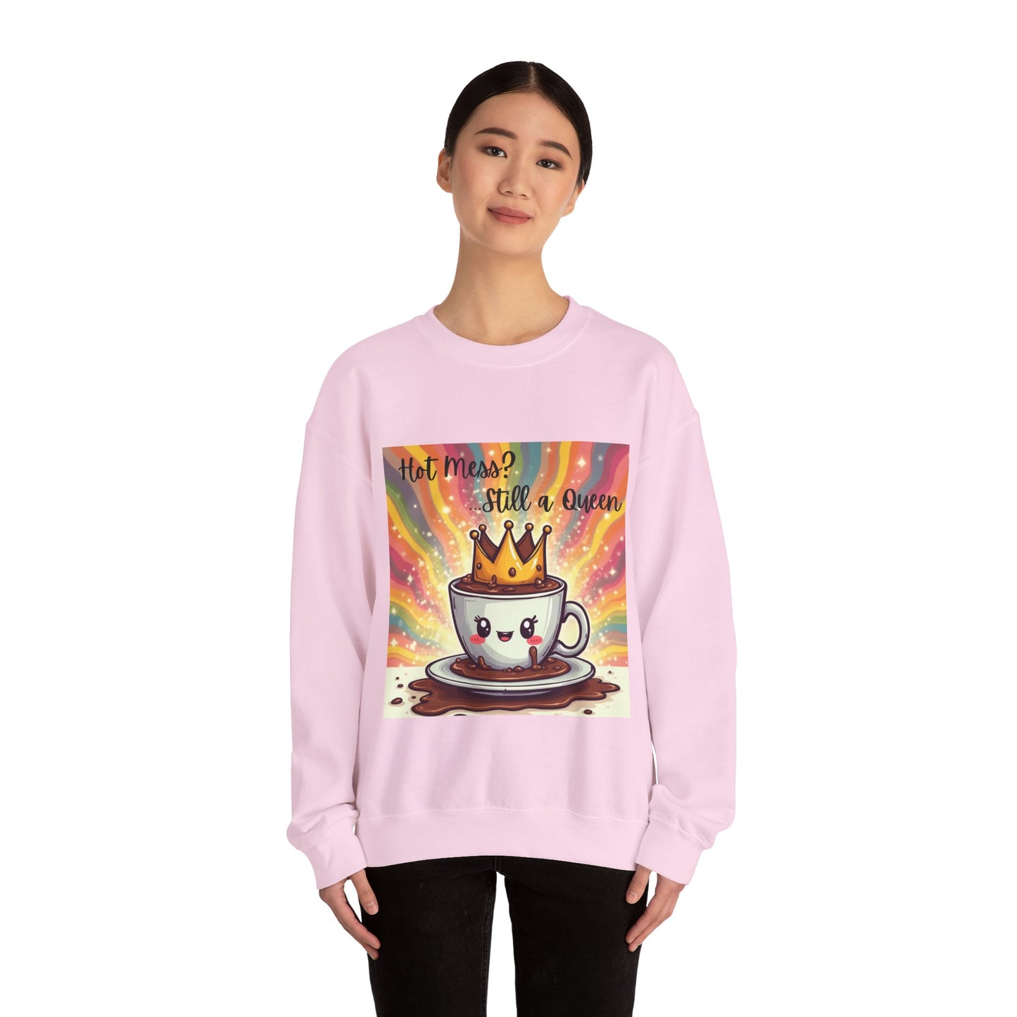Cute Coffee Queen Sweatshirt, Funny Graphic Crewneck, Gift for Coffee Lovers, Inside Jokes, Casual Style