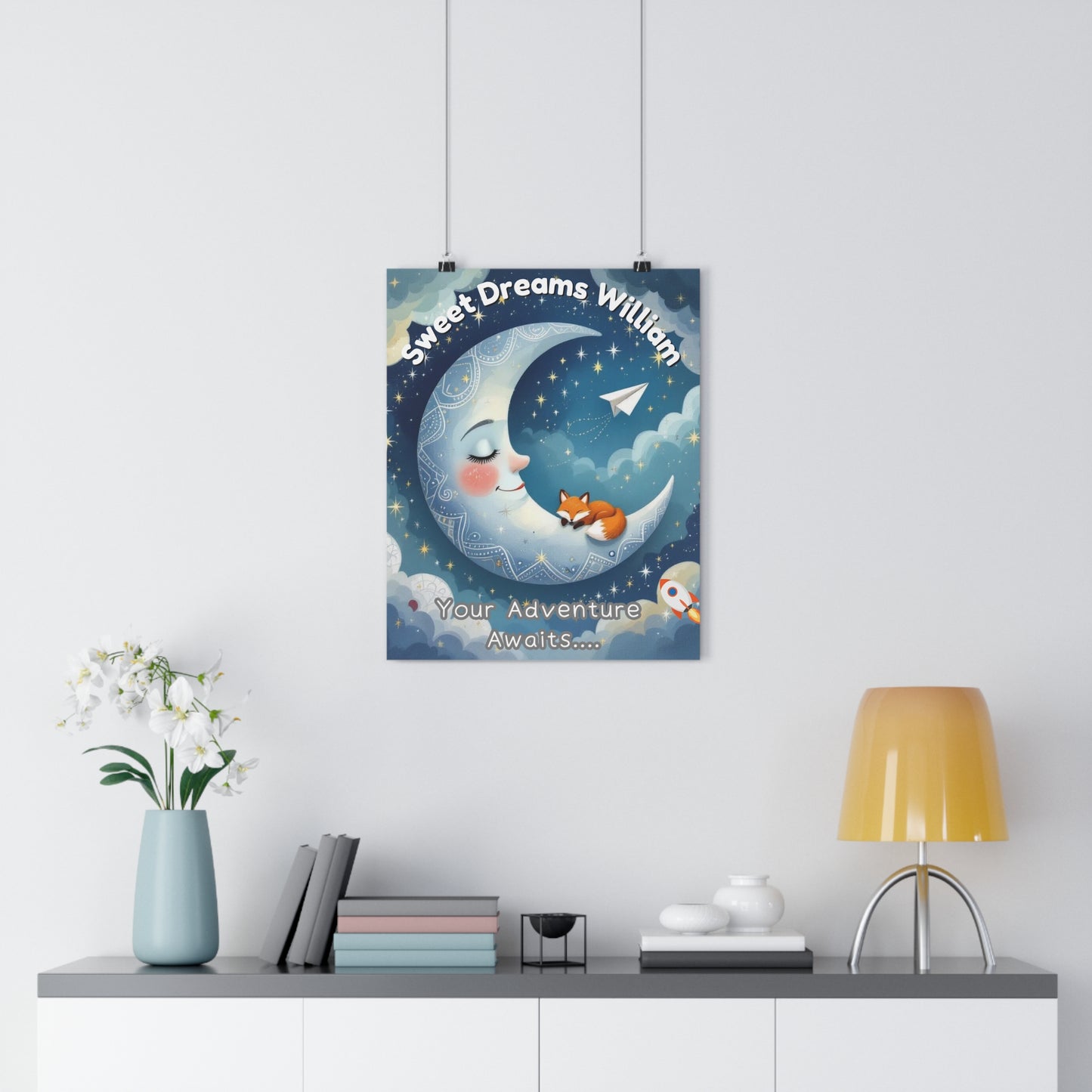 Sweet Dreams Adventure Giclée Art Print, Kids Room Decor, Whimsical Wall Art, Nursery Gift, Personalized Art