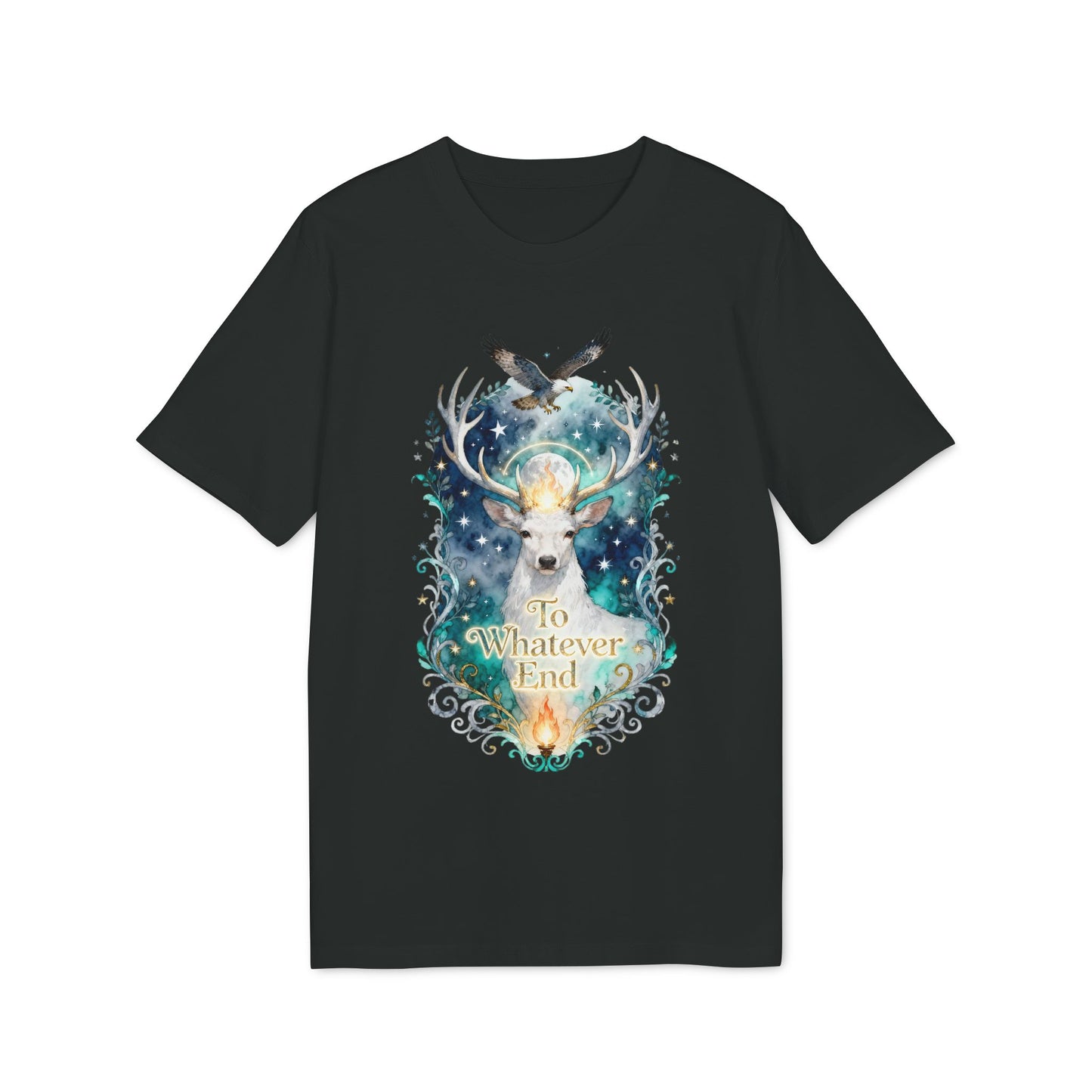 Mystical Stag & Hawk "To Whatever End" Unisex Tee | Fantasy-Inspired Shirt for Book Lovers - TOG fans