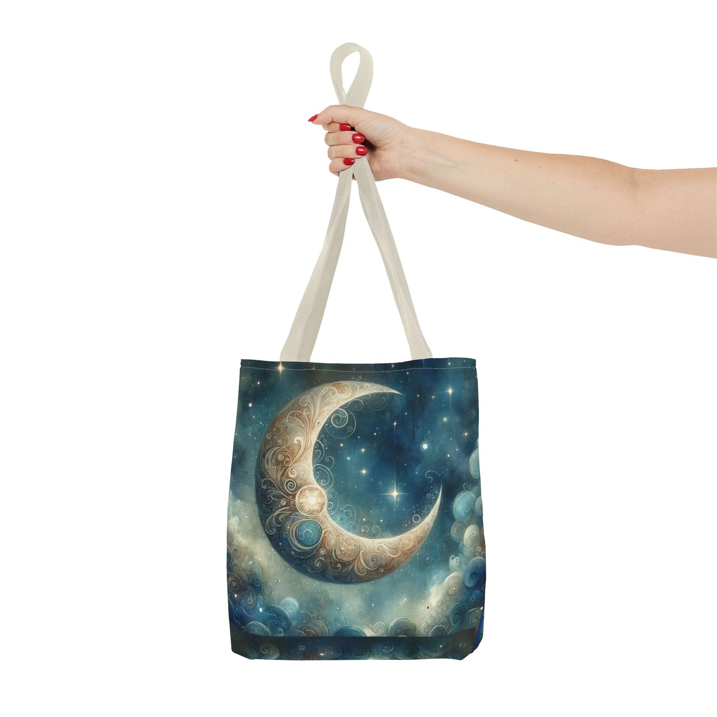 Cosmic Moon Tote Bag, Celestial Shopper Bag, Astrology Gift, Starry Night Tote, Boho Chic Bag, Eco-Friendly Carryall