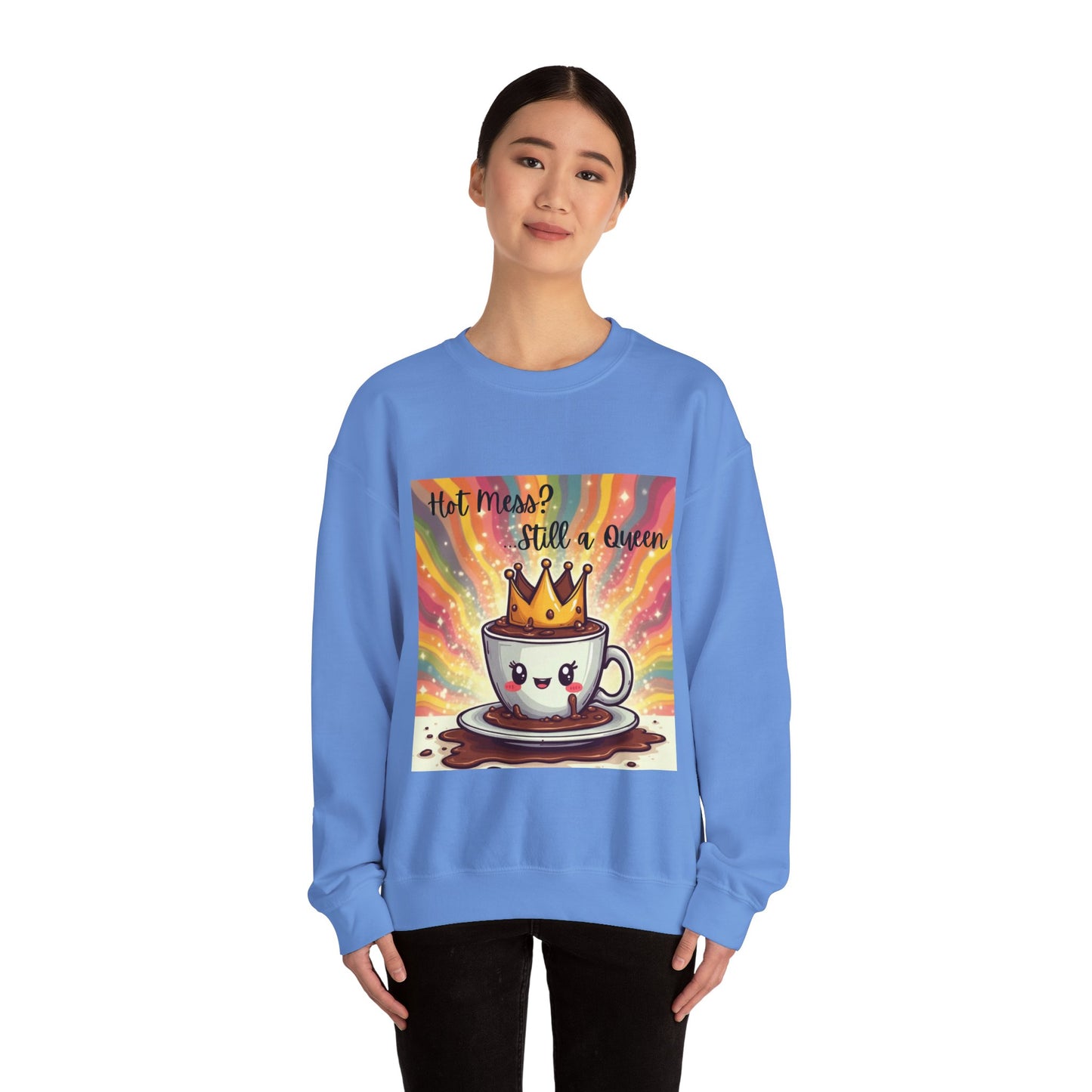 Cute Coffee Queen Sweatshirt, Funny Graphic Crewneck, Gift for Coffee Lovers, Inside Jokes, Casual Style