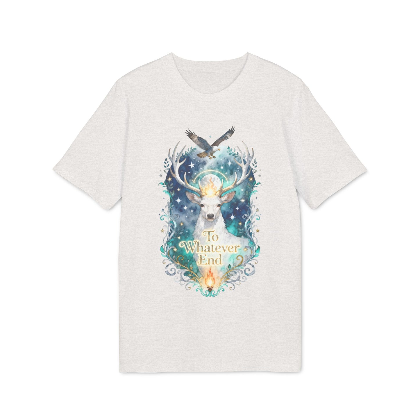 Mystical Stag & Hawk "To Whatever End" Unisex Tee | Fantasy-Inspired Shirt for Book Lovers - TOG fans