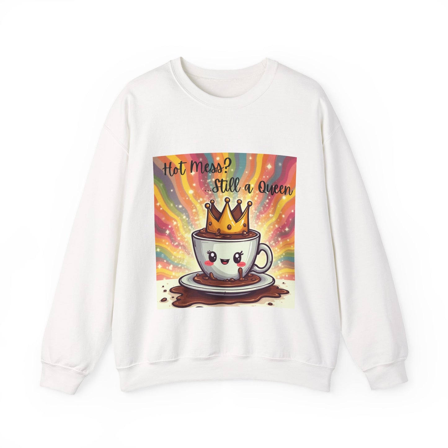 Cute Coffee Queen Sweatshirt, Funny Graphic Crewneck, Gift for Coffee Lovers, Inside Jokes, Casual Style