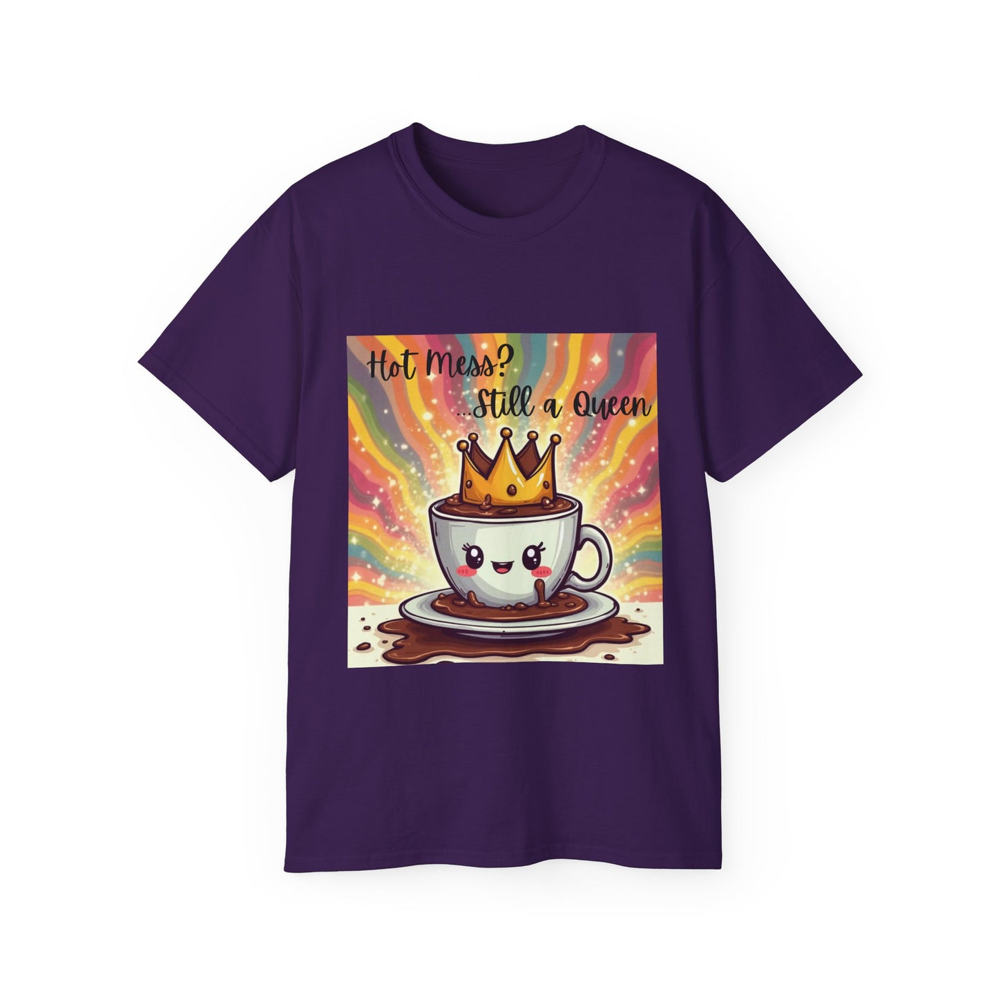 Queen Coffee Humor Tee, Unisex T-Shirt, Gift for Her, Funny Coffee Lover Shirt, Birthday Gift, Casual Everyday Wear