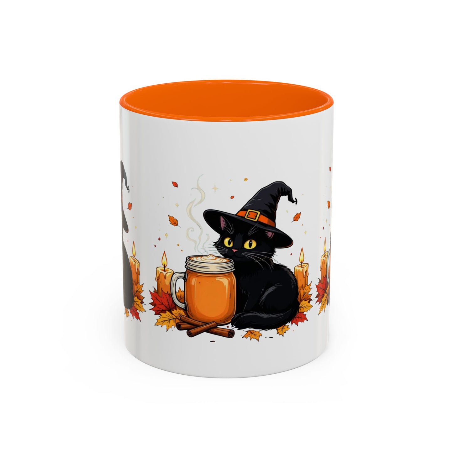 Halloween Cat Coffee Mug, Spooky Hot Drink Cup, Witch Themed Coffee Mug, Autumn Decor Gift, Cat Lover Mug