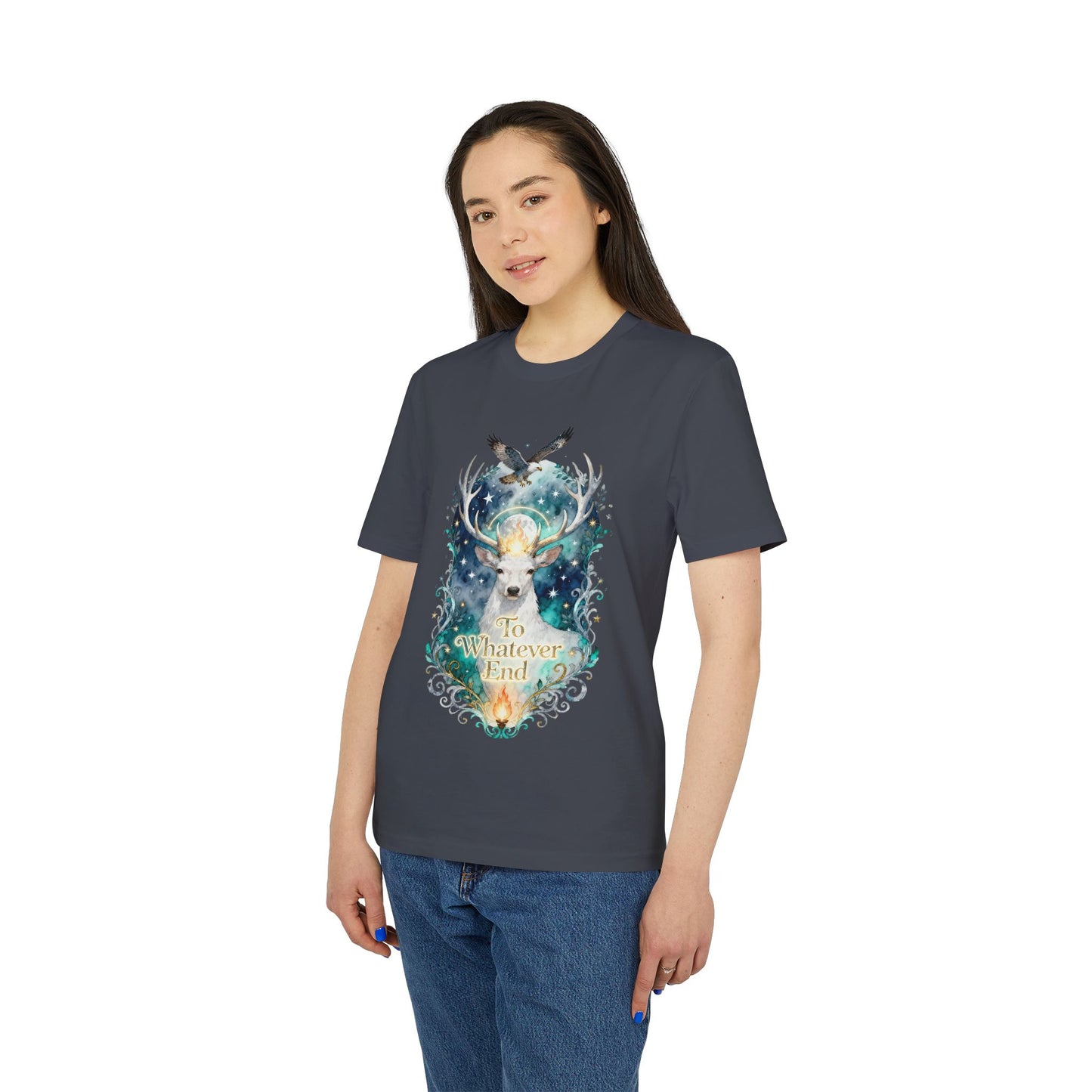 Mystical Stag & Hawk "To Whatever End" Unisex Tee | Fantasy-Inspired Shirt for Book Lovers - TOG fans