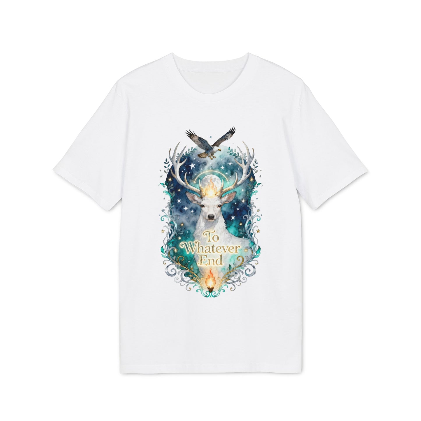 Mystical Stag & Hawk "To Whatever End" Unisex Tee | Fantasy-Inspired Shirt for Book Lovers - TOG fans