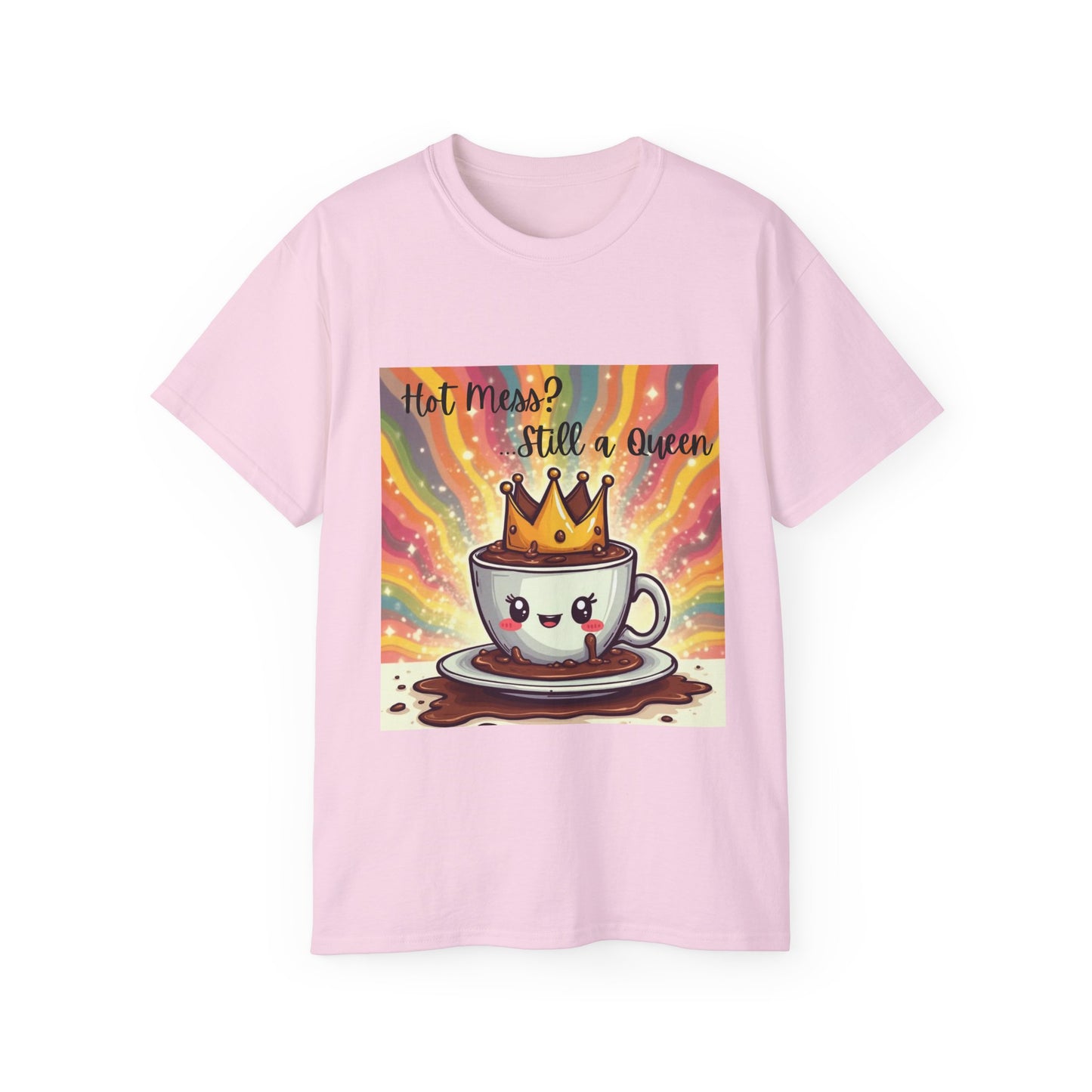 Queen Coffee Humor Tee, Unisex T-Shirt, Gift for Her, Funny Coffee Lover Shirt, Birthday Gift, Casual Everyday Wear