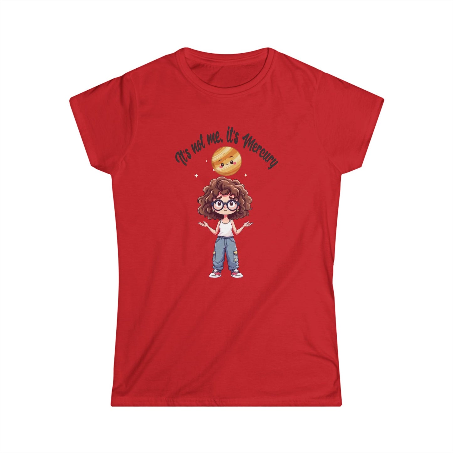 Cute Chibi Shirt for Astrology Fans, Mercury Retrograde, Kawaii Tee, Soft Pastel, Vibe Checker, Cosmic Charm, Playful Tee