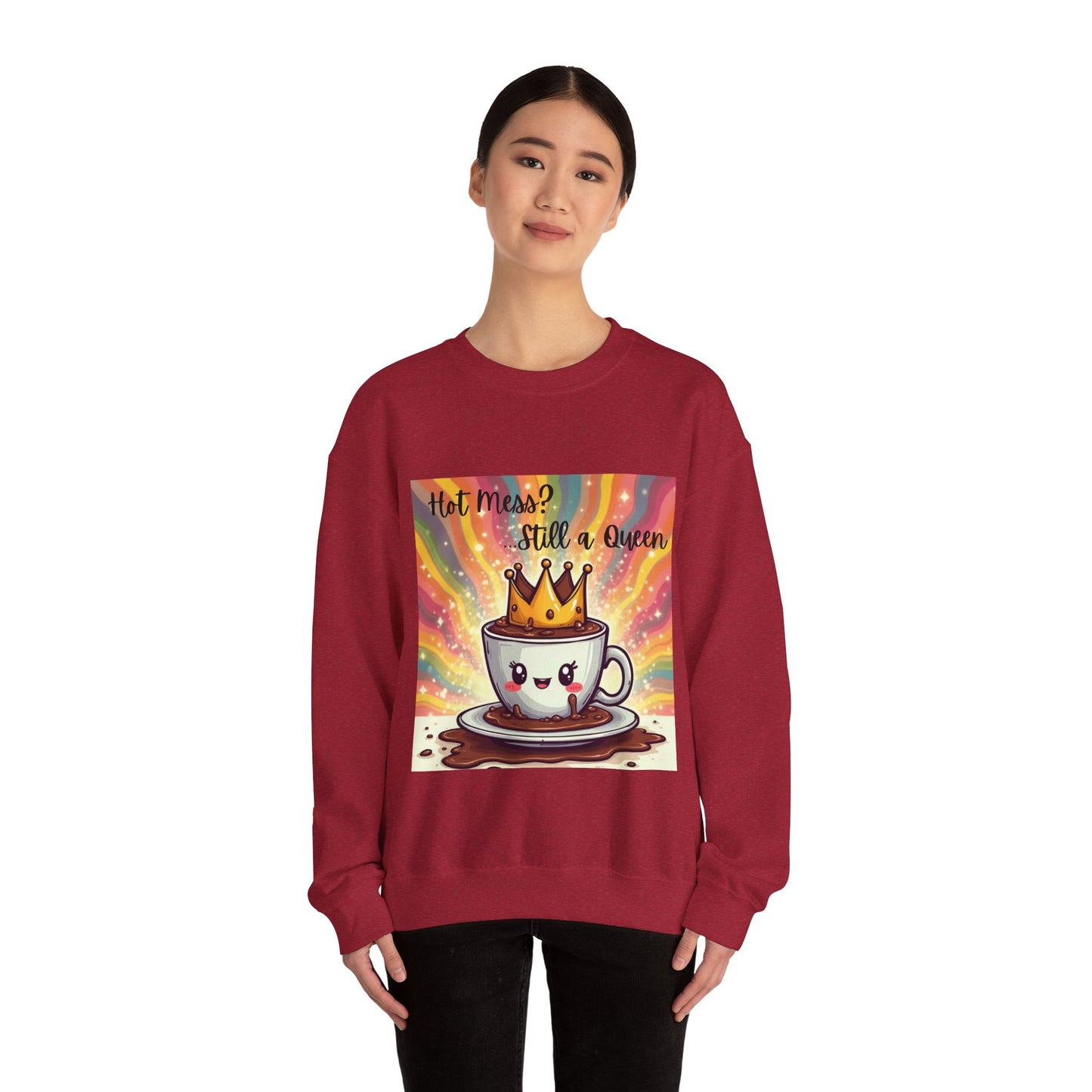 Cute Coffee Queen Sweatshirt, Funny Graphic Crewneck, Gift for Coffee Lovers, Inside Jokes, Casual Style