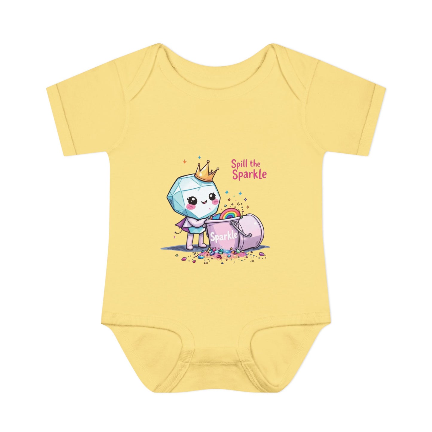 Kawaii Baby Bodysuit, Spill the Sparkle Onesie, Infant Romper, Newborn Outfit, Colorful Baby Clothes