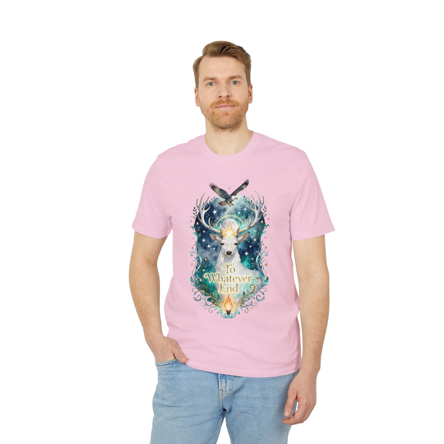 Mystical Stag & Hawk "To Whatever End" Unisex Tee | Fantasy-Inspired Shirt for Book Lovers - TOG fans