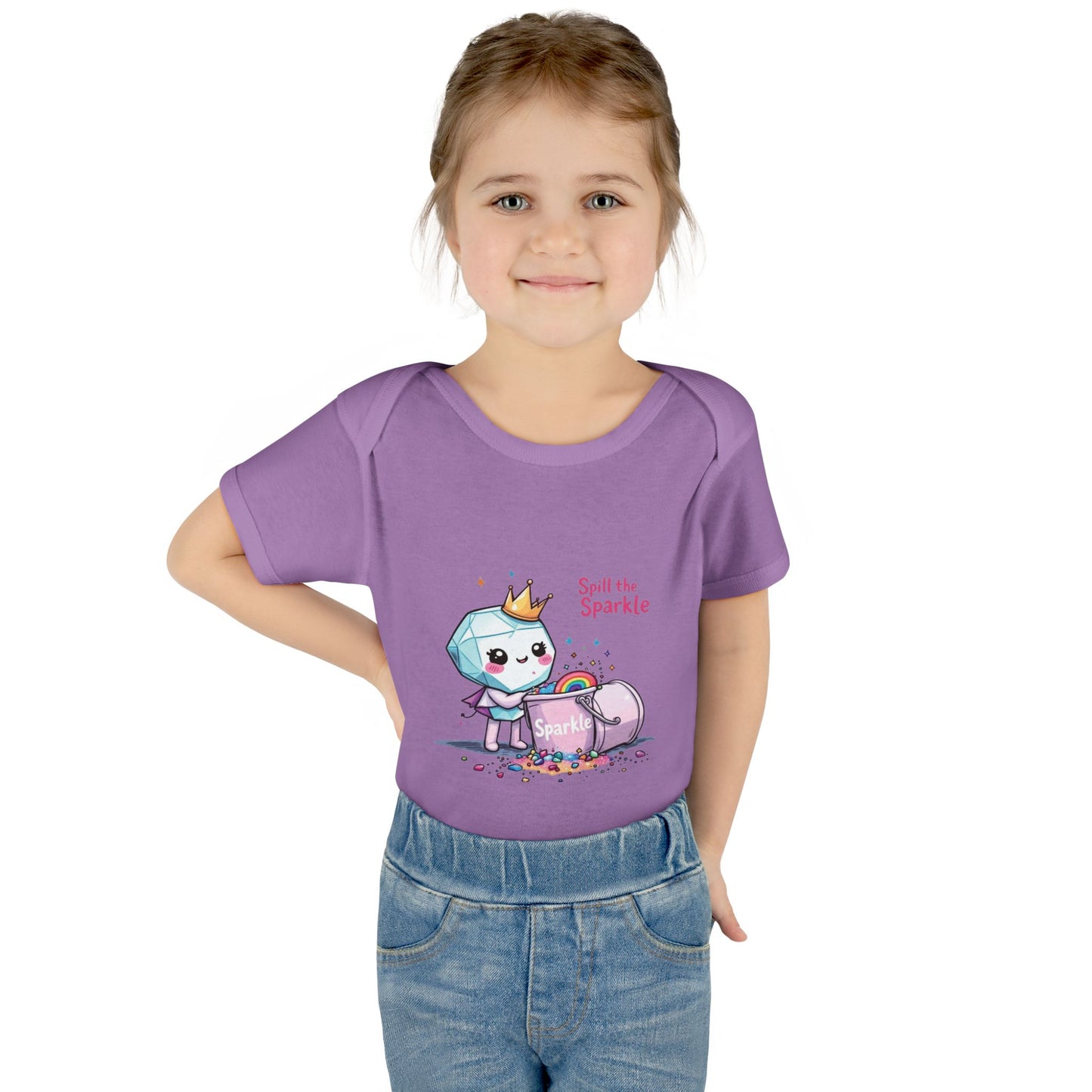 Kawaii Baby Bodysuit, Spill the Sparkle Onesie, Infant Romper, Newborn Outfit, Colorful Baby Clothes