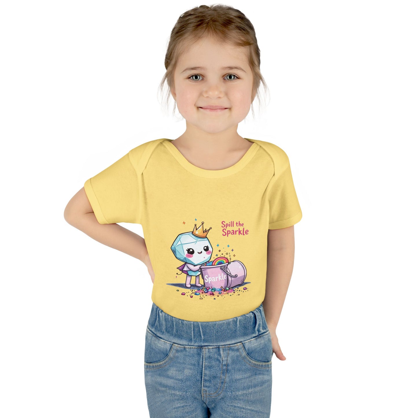 Kawaii Baby Bodysuit, Spill the Sparkle Onesie, Infant Romper, Newborn Outfit, Colorful Baby Clothes