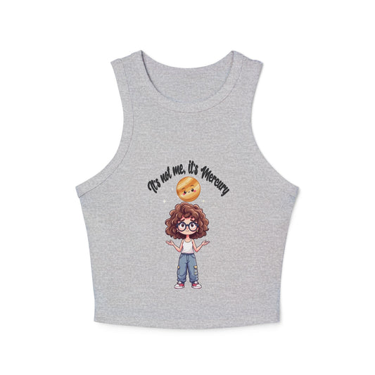 Astro Girl Vibes Tee, Mercury Retrograde Shirt, Kawaii Style Graphic Tee, Women's Racer Tank Top, Cosmic Charm Top, Astrology Fan Shirt