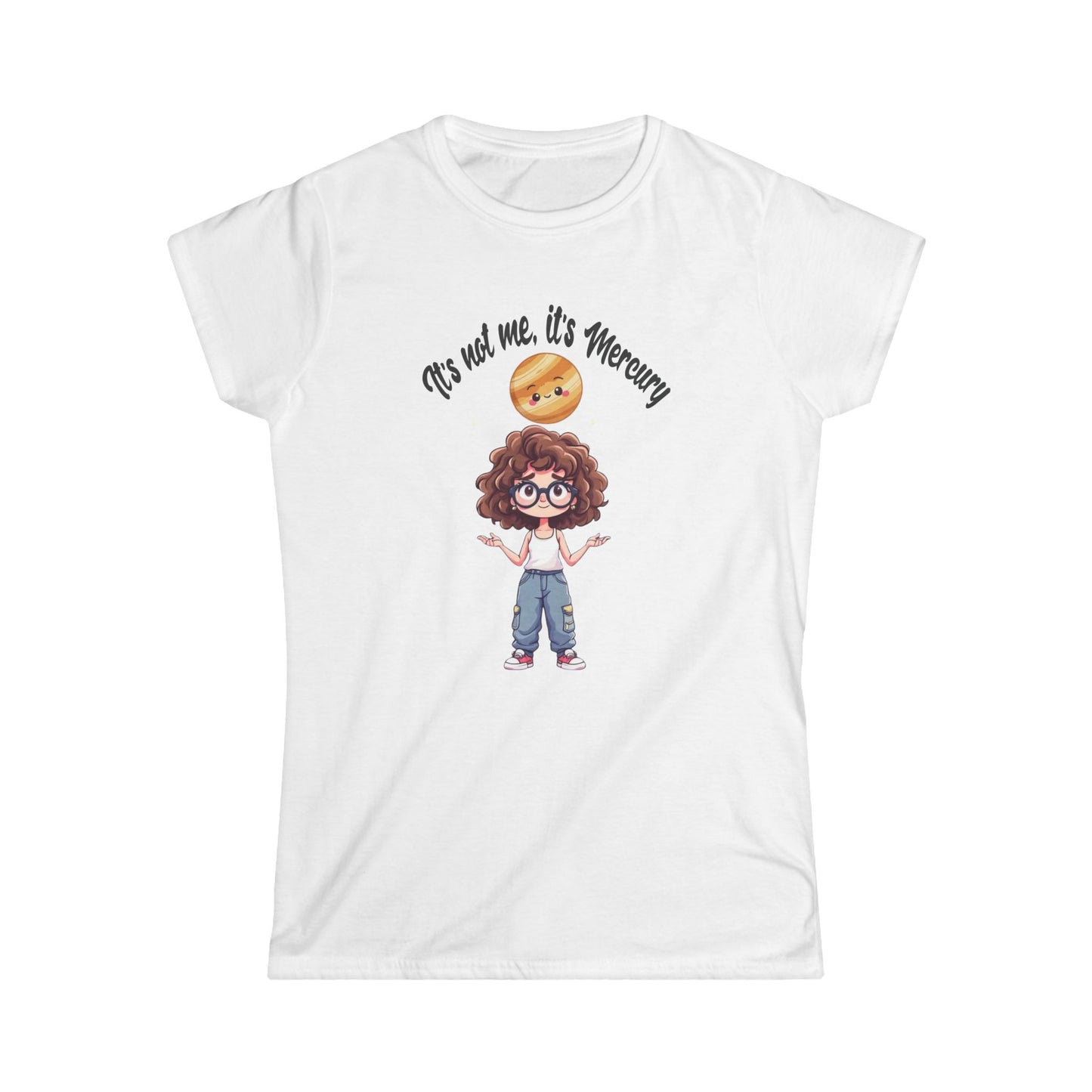 Cute Chibi Shirt for Astrology Fans, Mercury Retrograde, Kawaii Tee, Soft Pastel, Vibe Checker, Cosmic Charm, Playful Tee
