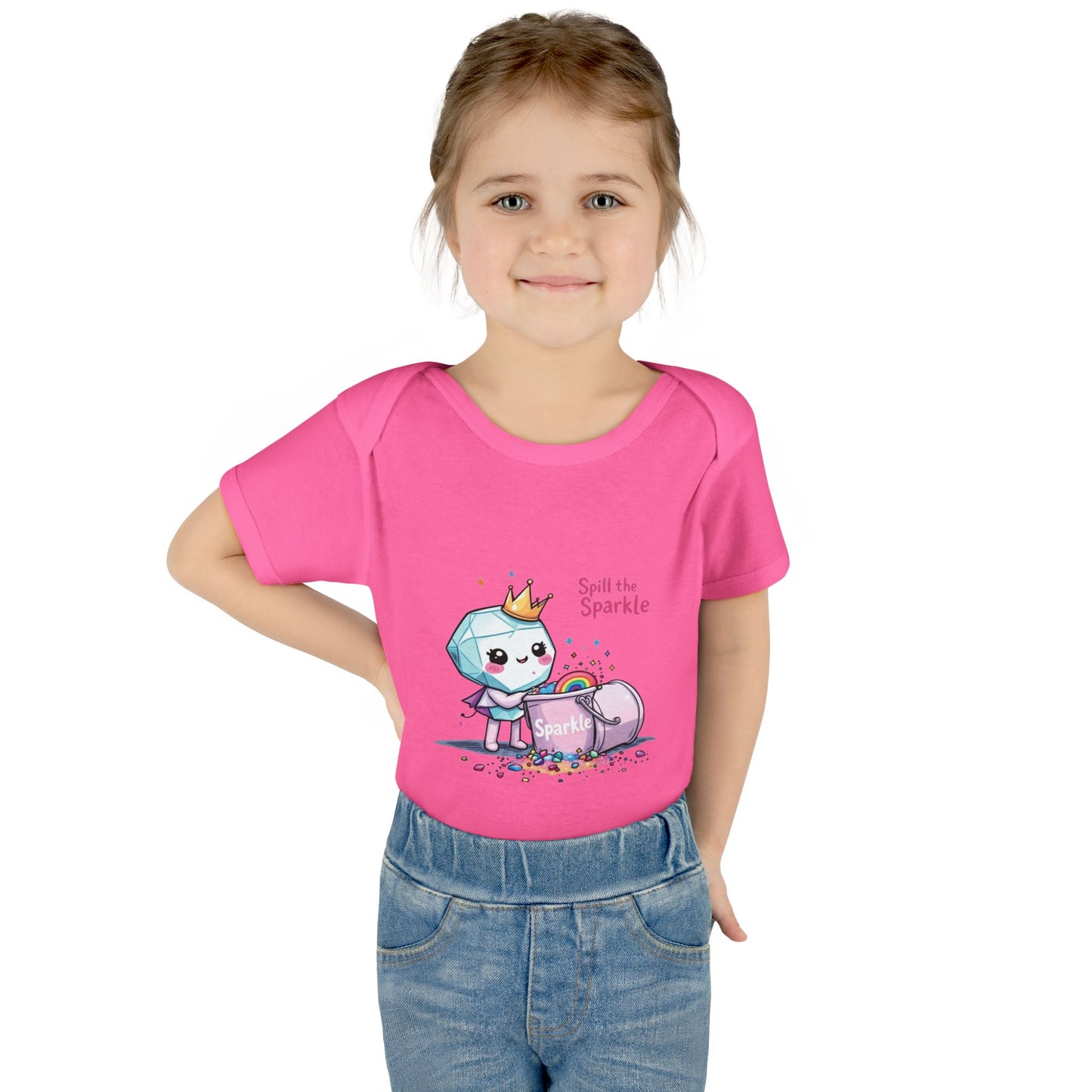 Kawaii Baby Bodysuit, Spill the Sparkle Onesie, Infant Romper, Newborn Outfit, Colorful Baby Clothes