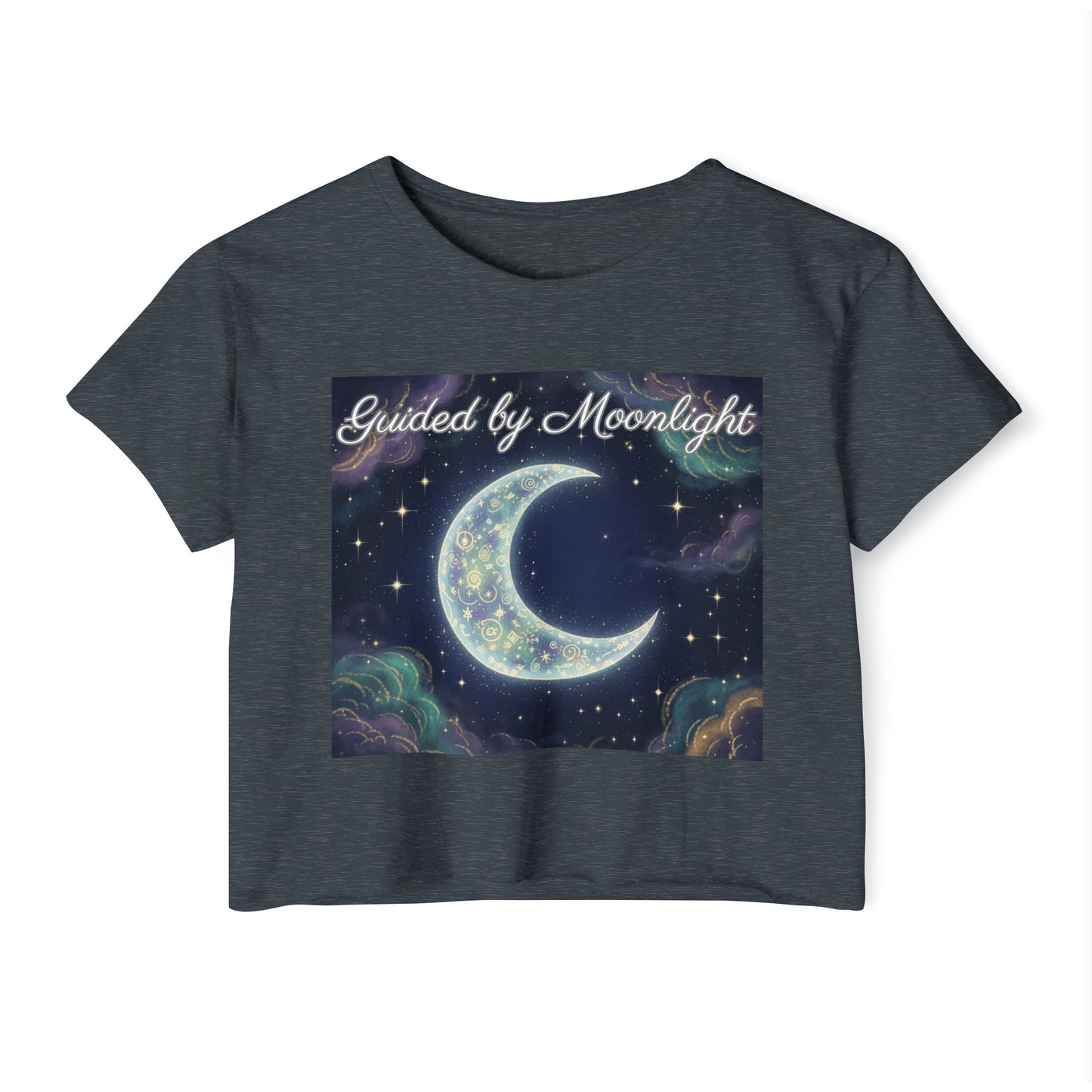 Mystical Moon Phase Shirt, Festival Crop Top, Lunar Crescent Tee, Moon Lover Gift, Intuition Guided Top, Cosmic T-Shirt