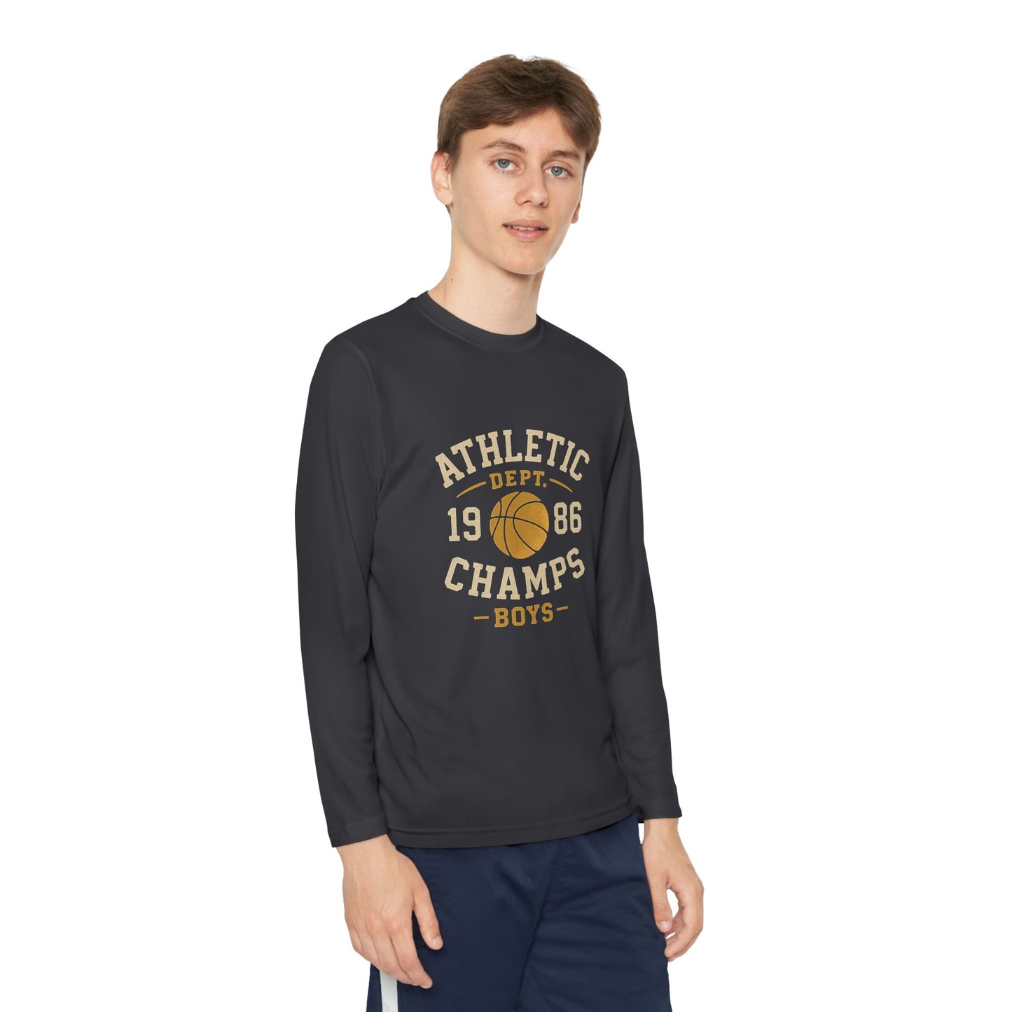 Youth Athletic Long Sleeve Tee - Perfect for Sports, School, Gifts, Birthdays, Team Outfits, Basketball Fans, Boys Activewear