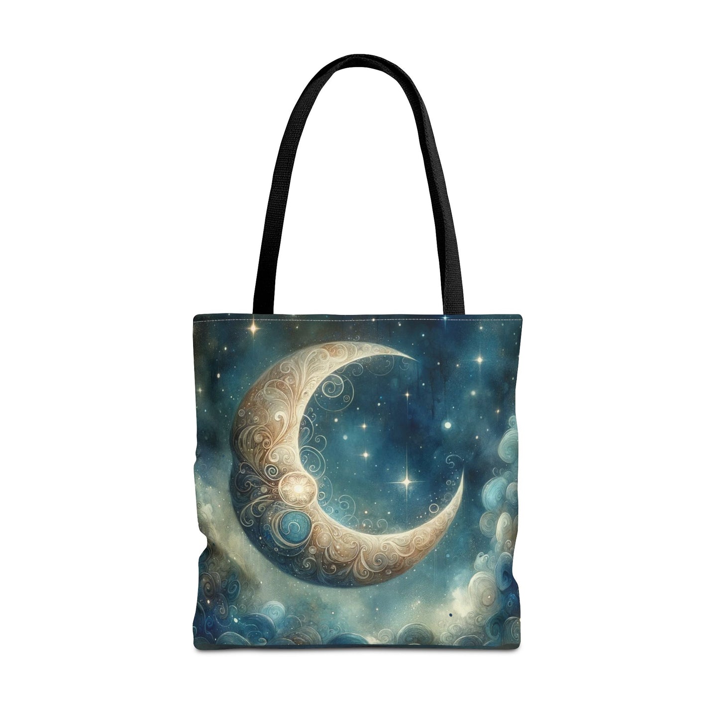 Cosmic Moon Tote Bag, Celestial Shopper Bag, Astrology Gift, Starry Night Tote, Boho Chic Bag, Eco-Friendly Carryall