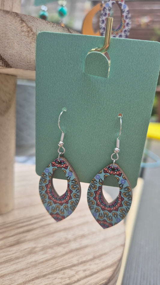 Geo Blue Earrings