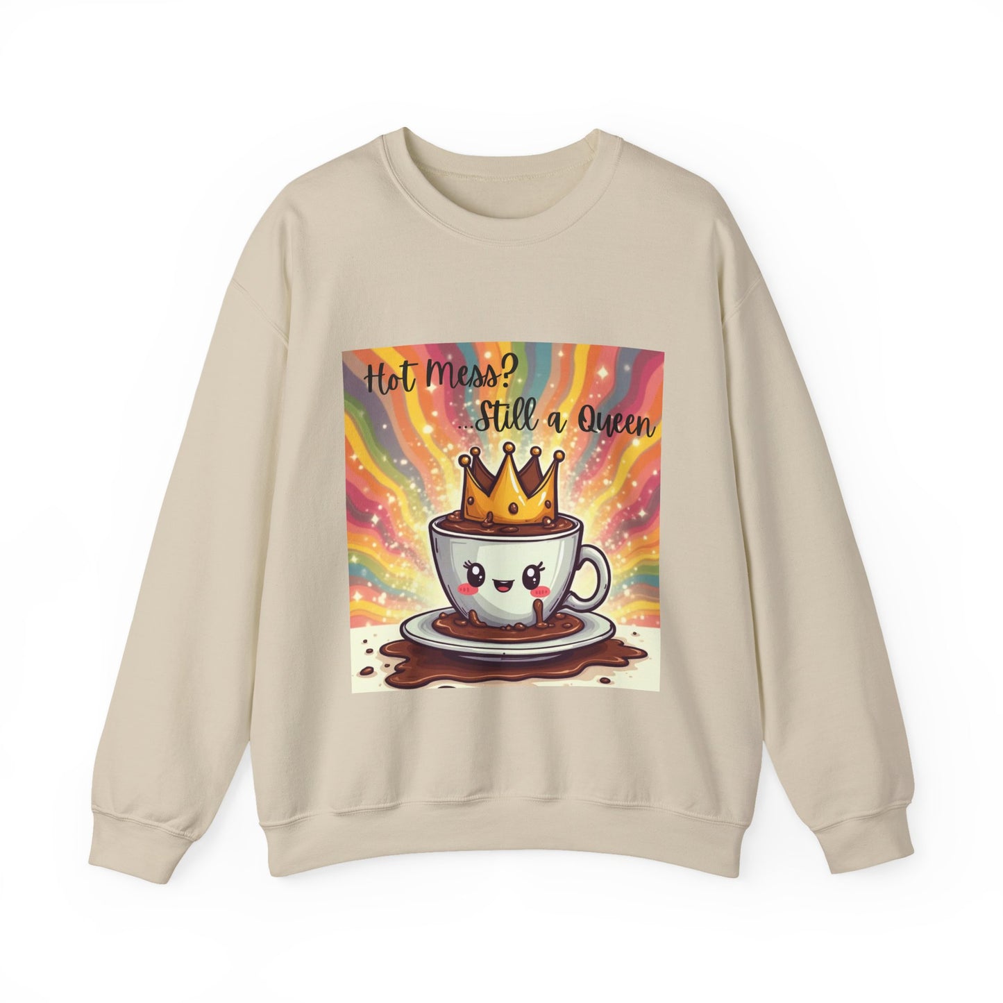 Cute Coffee Queen Sweatshirt, Funny Graphic Crewneck, Gift for Coffee Lovers, Inside Jokes, Casual Style