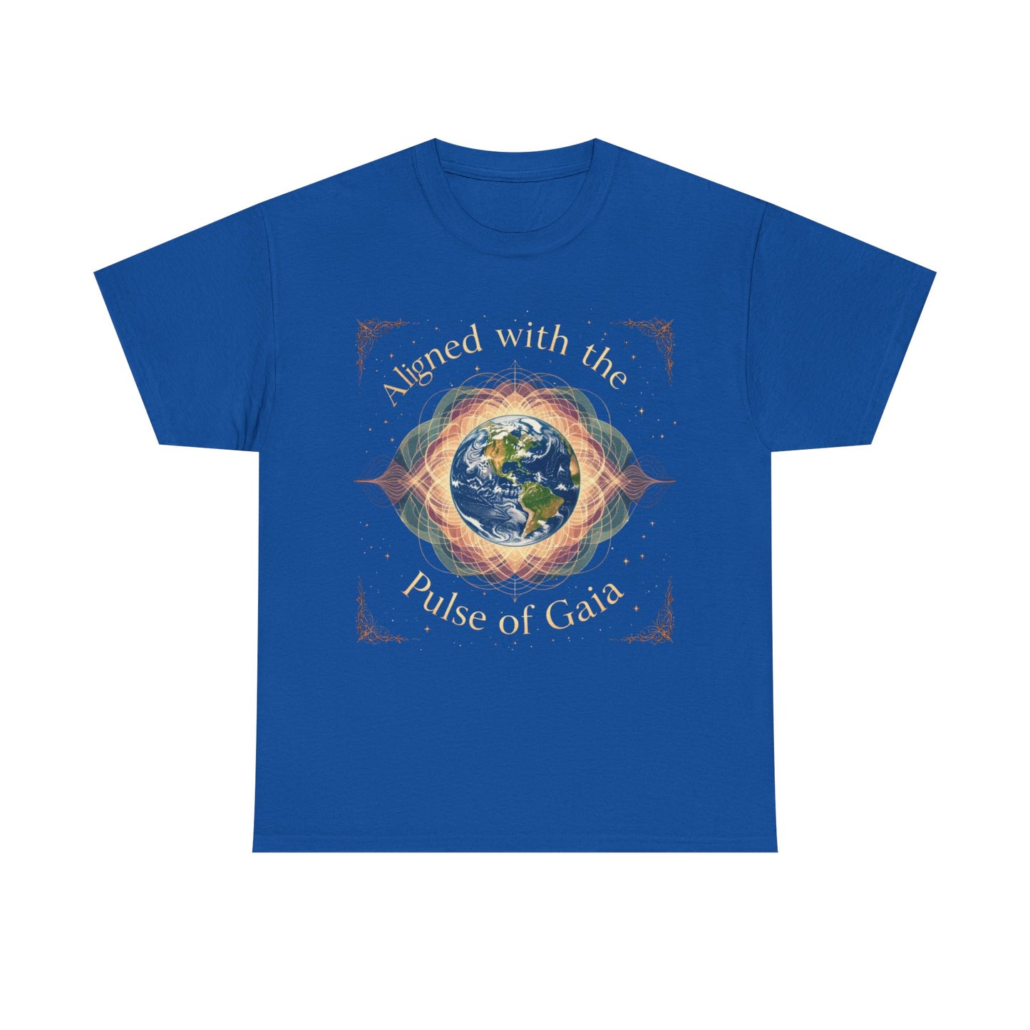 Aligned with the Pulse of Gaia – Celestial Schumann Resonance T-Shirt | Earth Elemental Tee | Cosmic Earth Tee