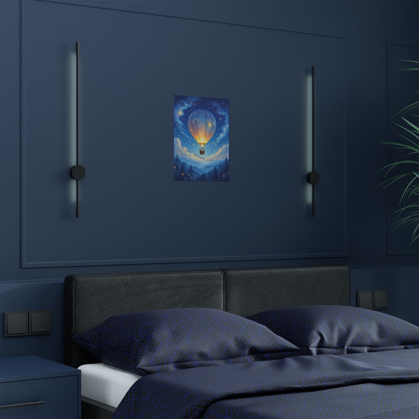 Satin Poster - Hot Air Balloon Dreams Wall Art for Children's Bedroom