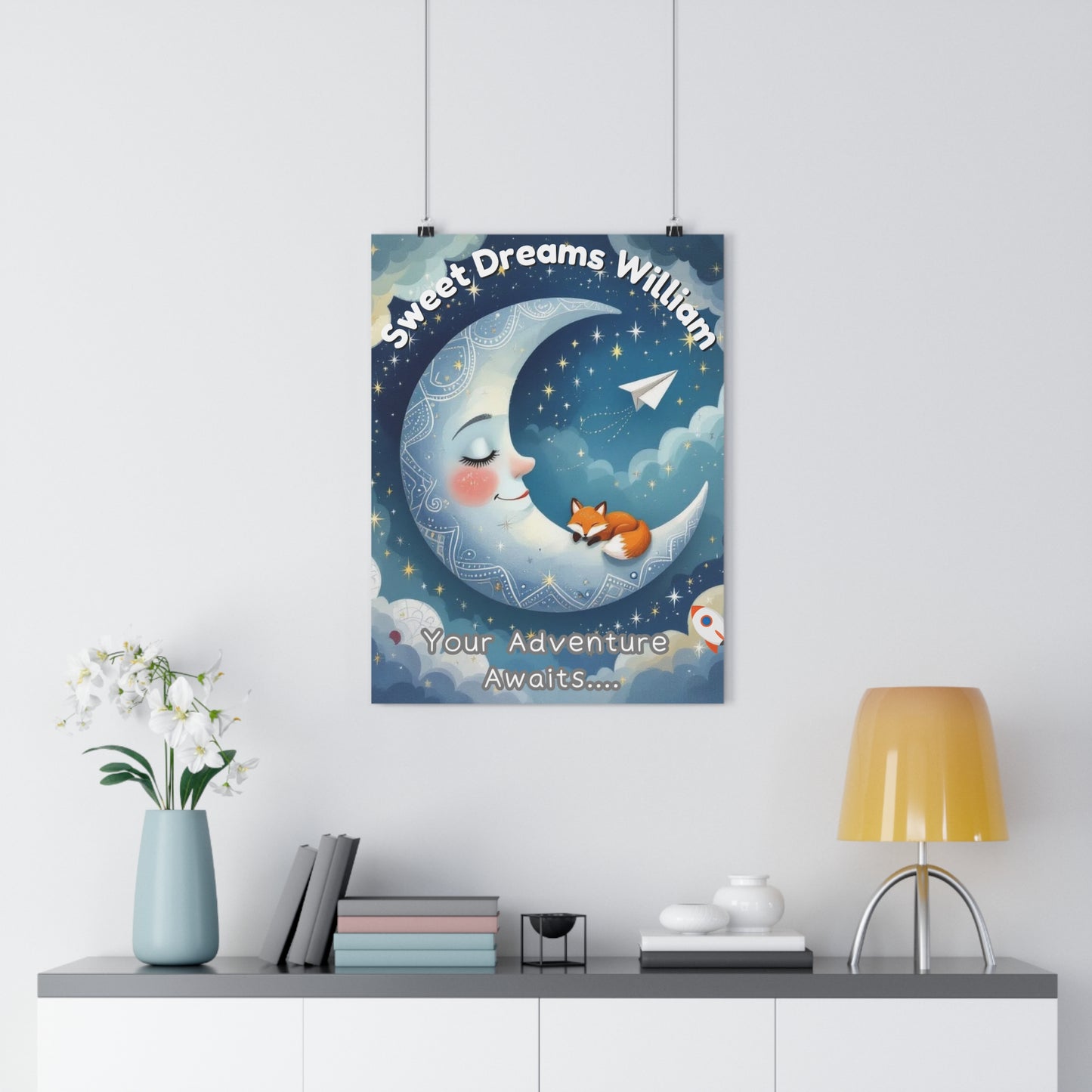 Sweet Dreams Adventure Giclée Art Print, Kids Room Decor, Whimsical Wall Art, Nursery Gift, Personalized Art