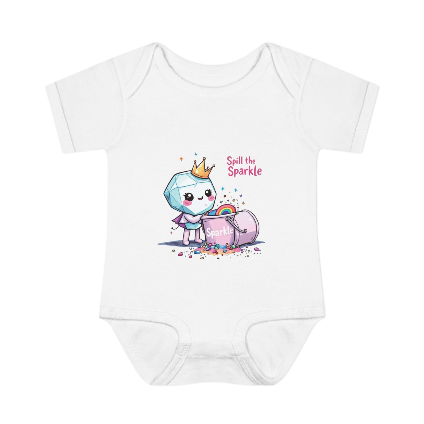Kawaii Baby Bodysuit, Spill the Sparkle Onesie, Infant Romper, Newborn Outfit, Colorful Baby Clothes