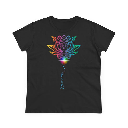 Women's Yoga Lotus Tee, Mindfulness Shirt, Spiritual Gift, Meditation Apparel, Wellness Wear, Inspirational Top