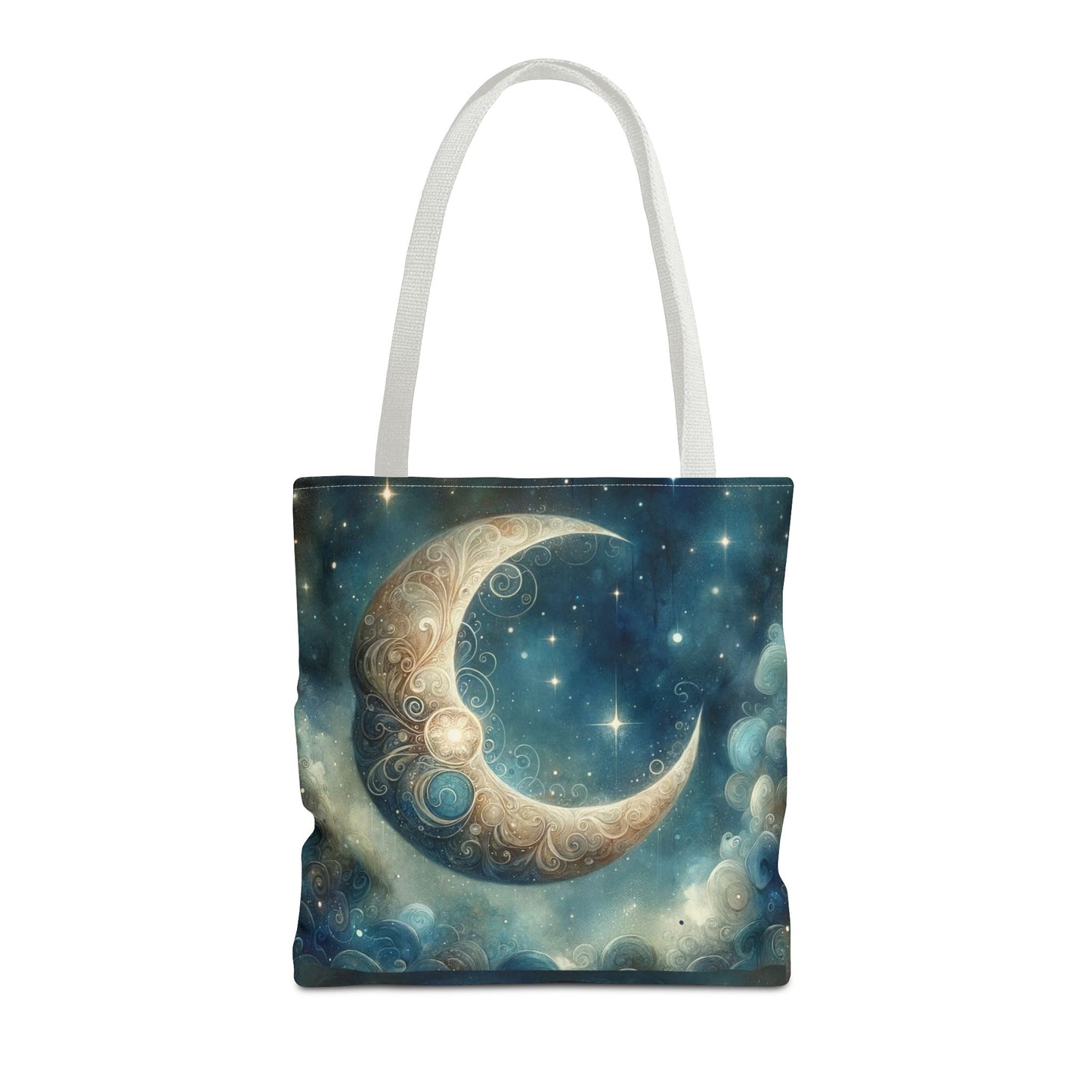 Cosmic Moon Tote Bag, Celestial Shopper Bag, Astrology Gift, Starry Night Tote, Boho Chic Bag, Eco-Friendly Carryall