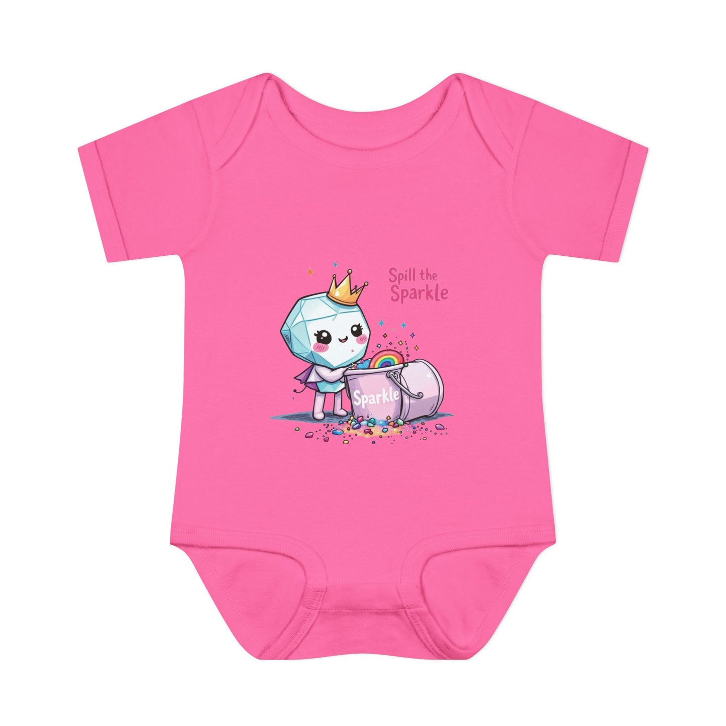 Kawaii Baby Bodysuit, Spill the Sparkle Onesie, Infant Romper, Newborn Outfit, Colorful Baby Clothes