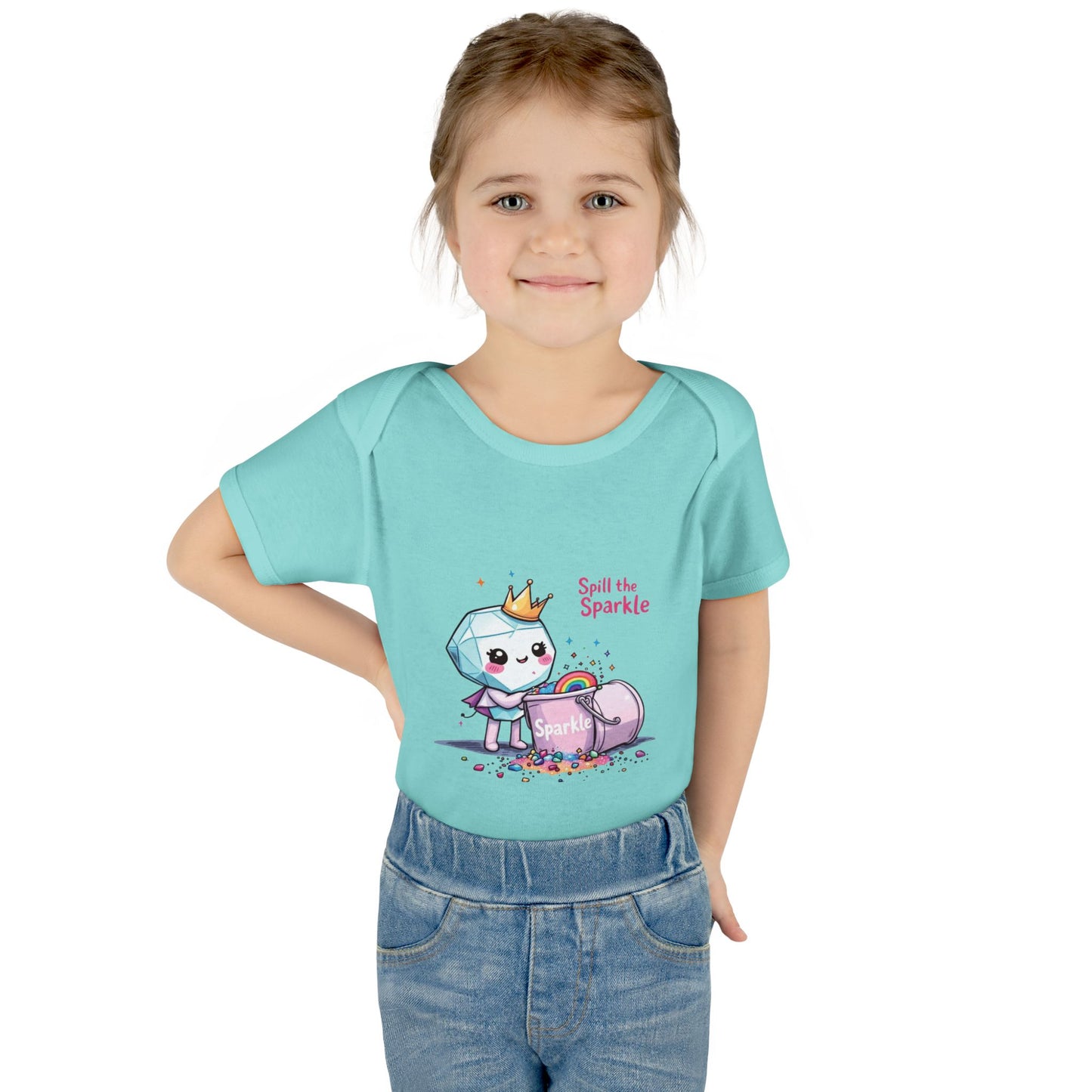 Kawaii Baby Bodysuit, Spill the Sparkle Onesie, Infant Romper, Newborn Outfit, Colorful Baby Clothes
