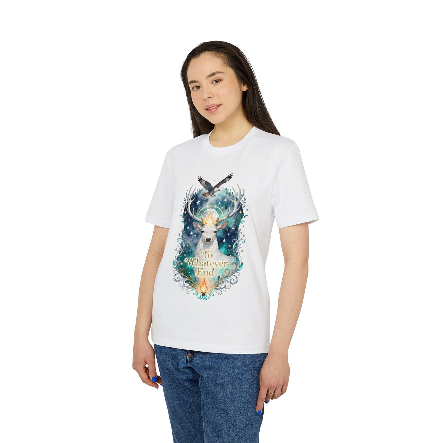 Mystical Stag & Hawk "To Whatever End" Unisex Tee | Fantasy-Inspired Shirt for Book Lovers - TOG fans