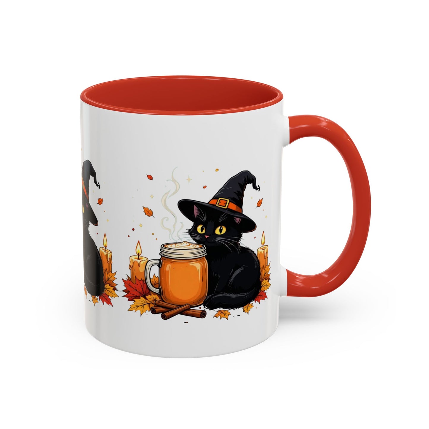 Halloween Cat Coffee Mug, Spooky Hot Drink Cup, Witch Themed Coffee Mug, Autumn Decor Gift, Cat Lover Mug