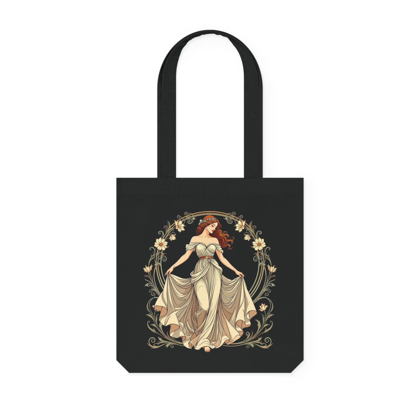 Art Deco Goddess Tote Bag – Luxe Vintage Muse – Eco-Friendly Recycled Cotton Shopper