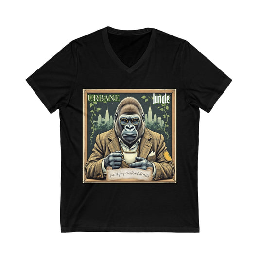 Urbane Jungle Professor Gorilla Tee | Dapper Silverback in Tweed | Quirky Pun T-Shirt by Daonna Apparel