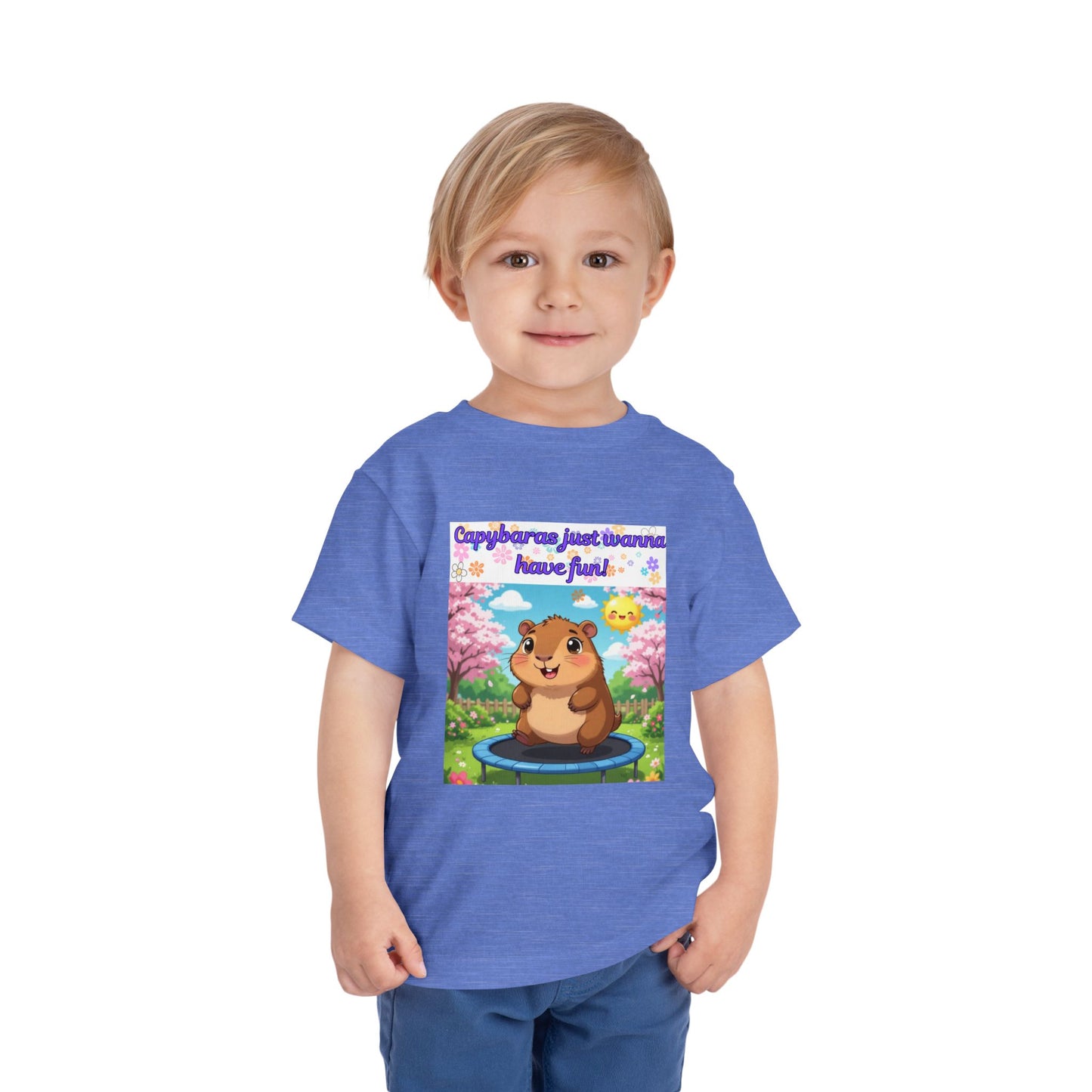 Cute Toddler Tee - Capybara Just Wanna Have Fun, Children's Shirt, Playful Tee, Gift for Kids, Summer Outfit, Birthday Gift