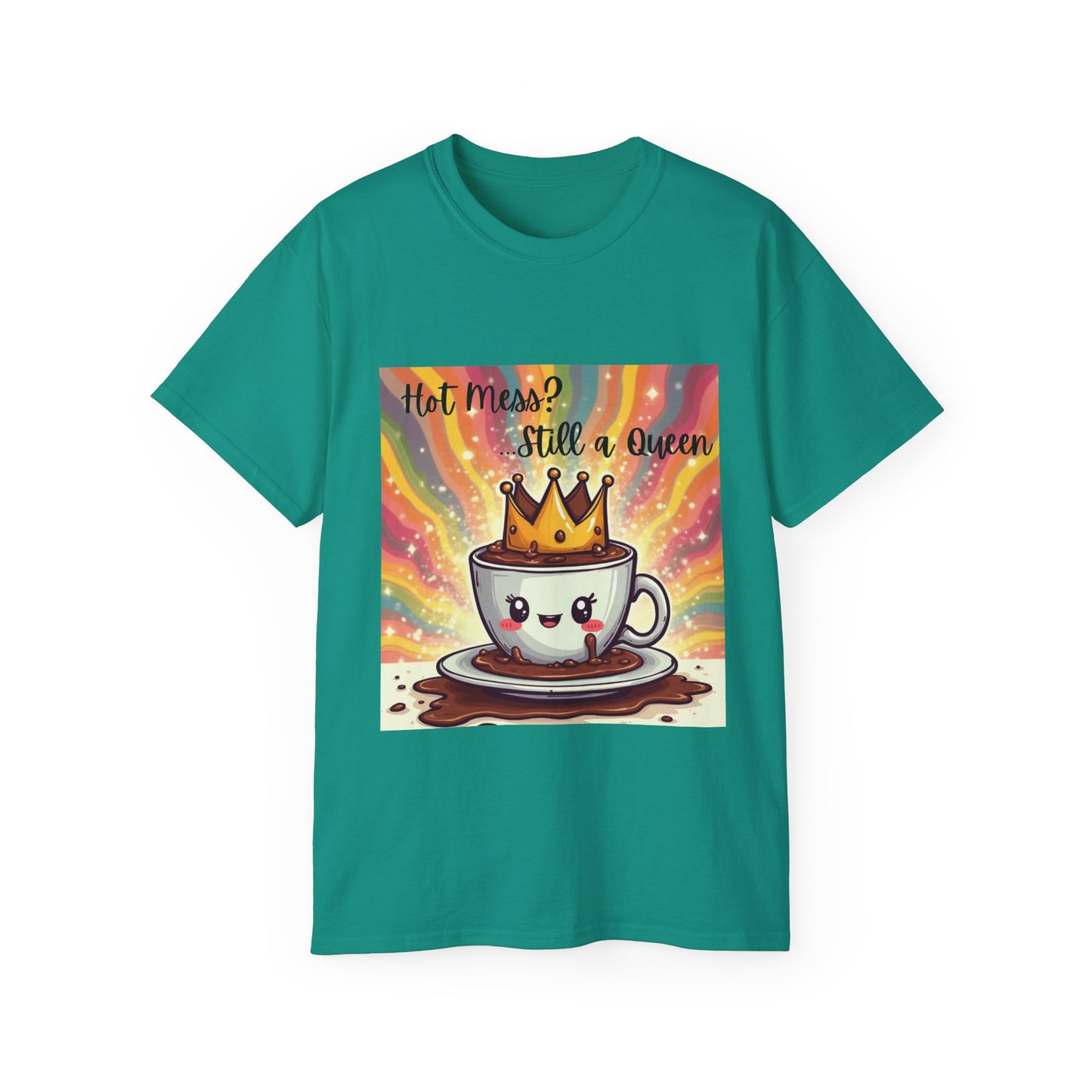 Queen Coffee Humor Tee, Unisex T-Shirt, Gift for Her, Funny Coffee Lover Shirt, Birthday Gift, Casual Everyday Wear